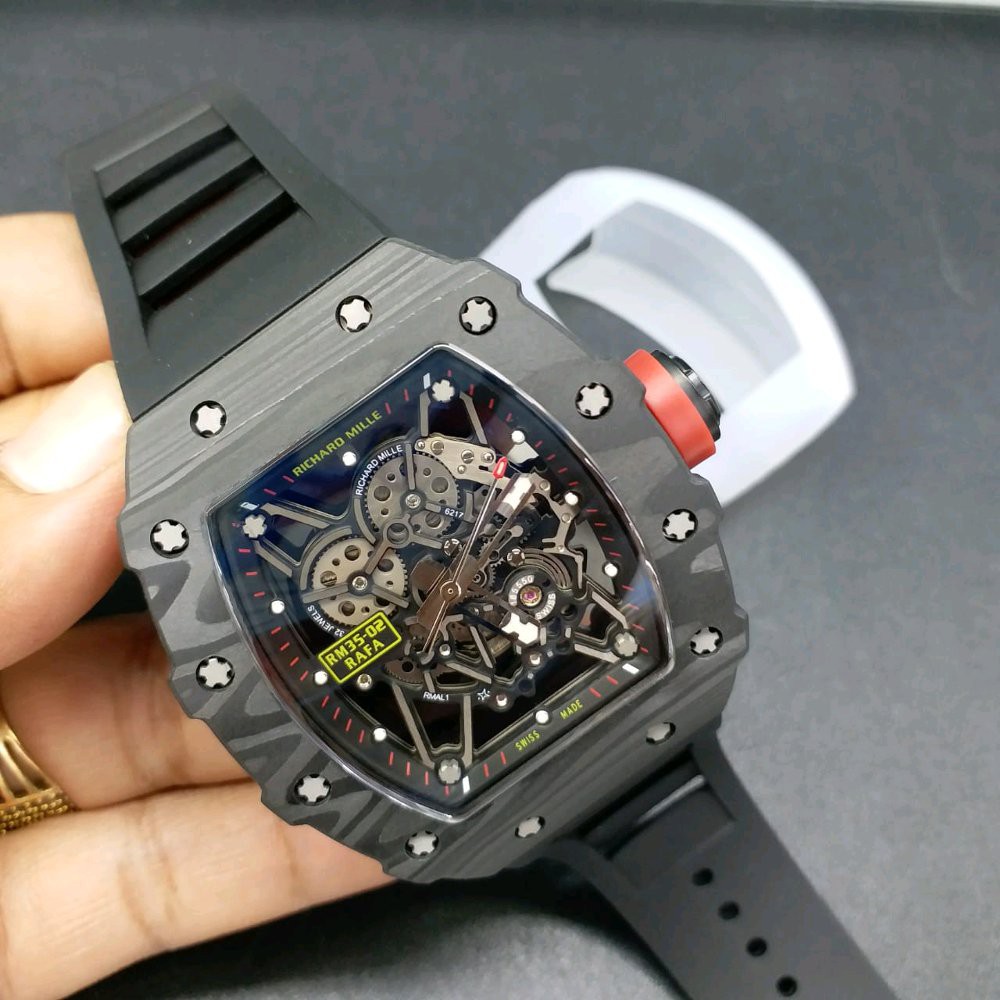 Jam Tangan Pria R1c4rd Mill3 RM35 02 black carbon 47mm Swissclone