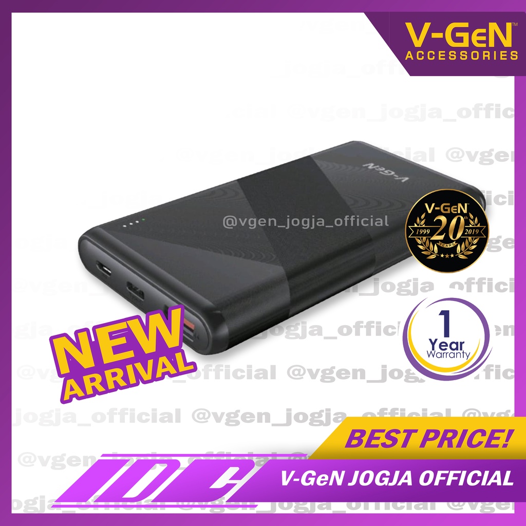 Powerbank V-GeN V10K24 10.000 mAH PD 20W QC3.O FAST CHARGING