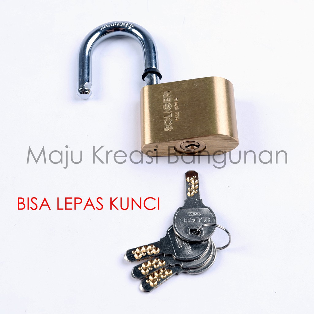 Gembok Per SOLIGEN Kunci Komputer Kuningan 40mm Panjang Pendek Pagar Rumah Ruko Computer Key 40 mm