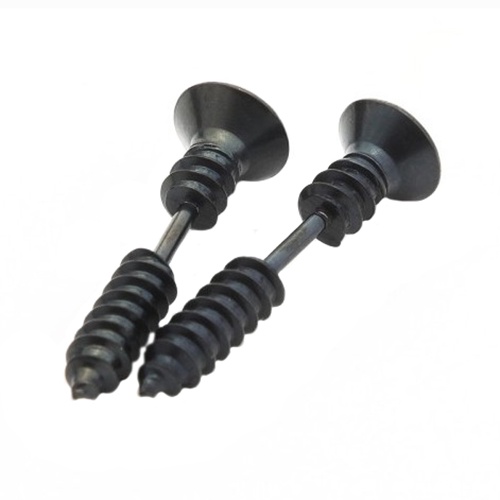 Hu Hu Hu Hu Hu Alat Bantu Pasang Kacamata♡ Anting Tusuk Bentuk Sekrup Bahan Stainless Steel Gaya Punk Gothic Untuk Unisex