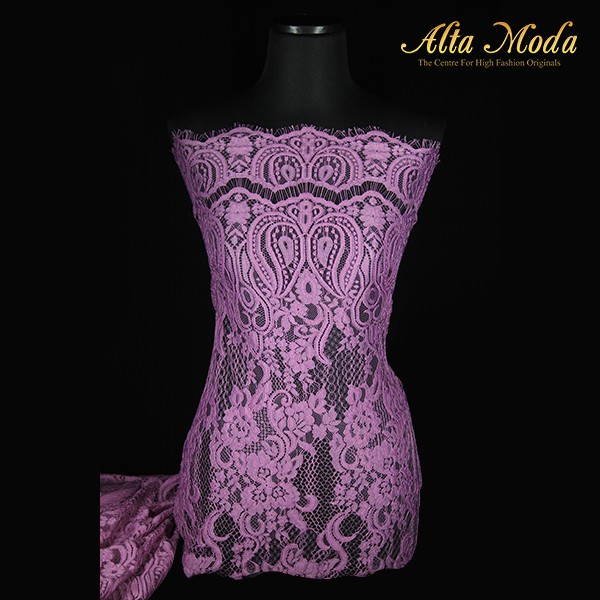 

Alta Moda Brokat Semi Perancis Parsley Bunga Renda Ungu Muda (2.5M)