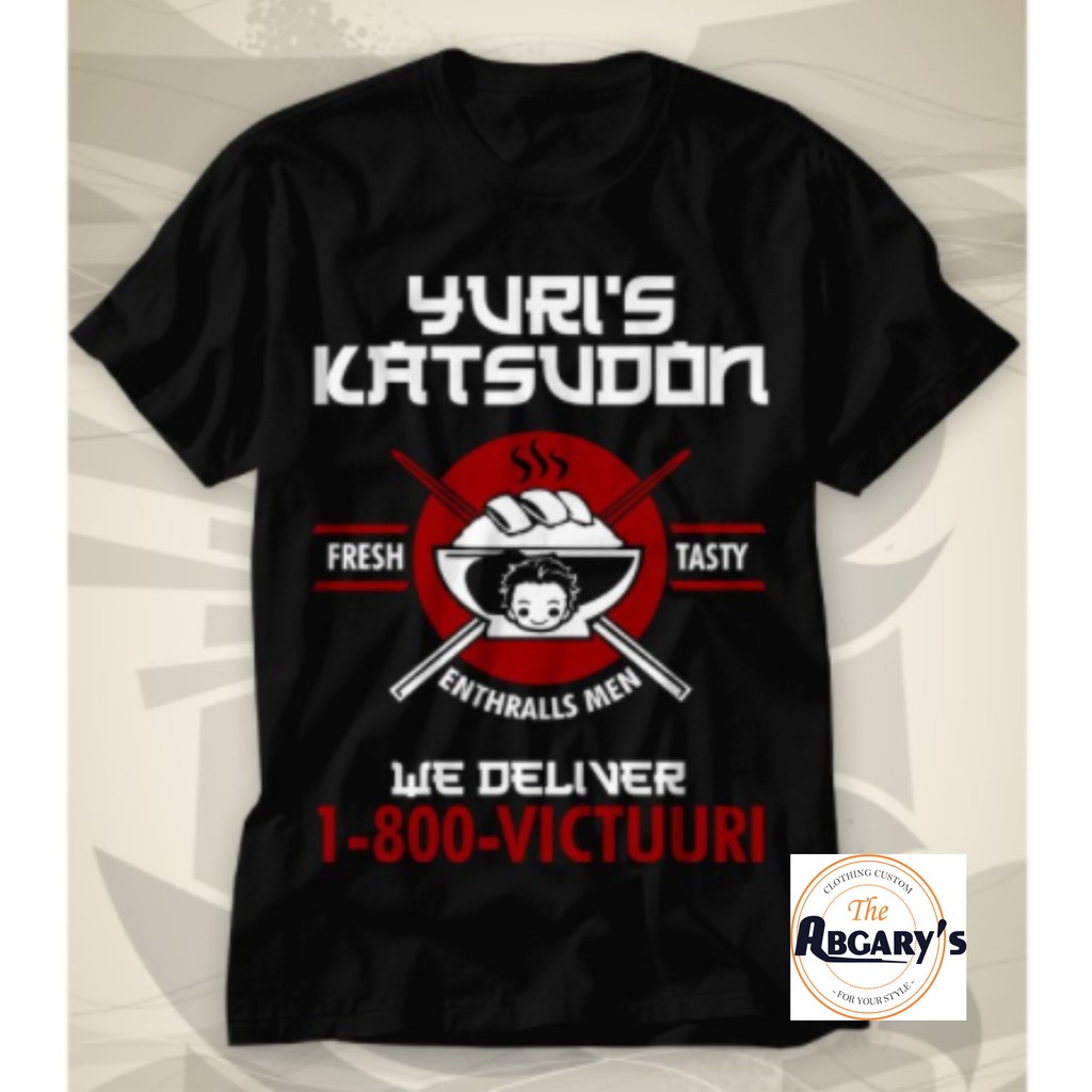 Kaos Anime Yuri On Ice Yuri's Katsudon Tshirt Unsex Cewek Cowok Manga Jepang