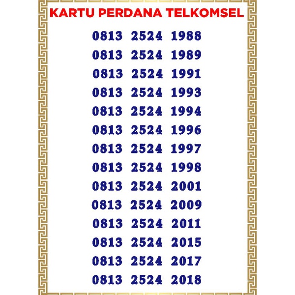 NOMOR CANTIK TELKOMSEL SERI TAHUN