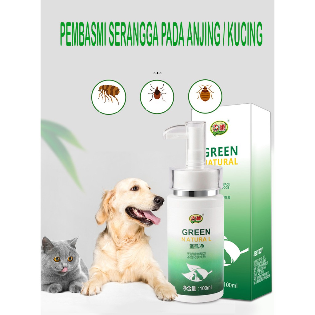 Pembasmi Serangga, Tungau, Kutu, Kecoa, Semut, Anjing dan Kucing 100ml