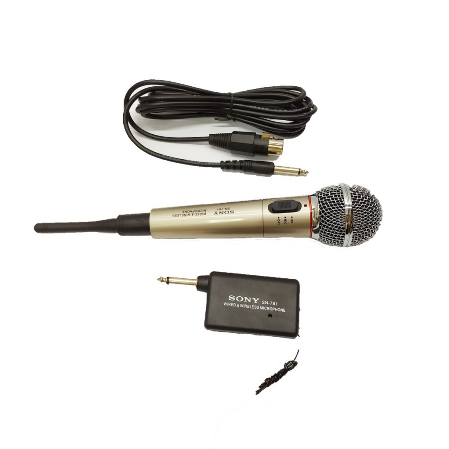 Mic wireless sony SN-781 microphone wireless plus kabel