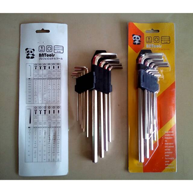 Kunci L Set 9pcs Panjang Murah.. / Kunci L long set / Hex key long/ Kunci L Hex Key Long Set Panjang Ball Point 9 Pcs 9Pc 1,5 - 10mm