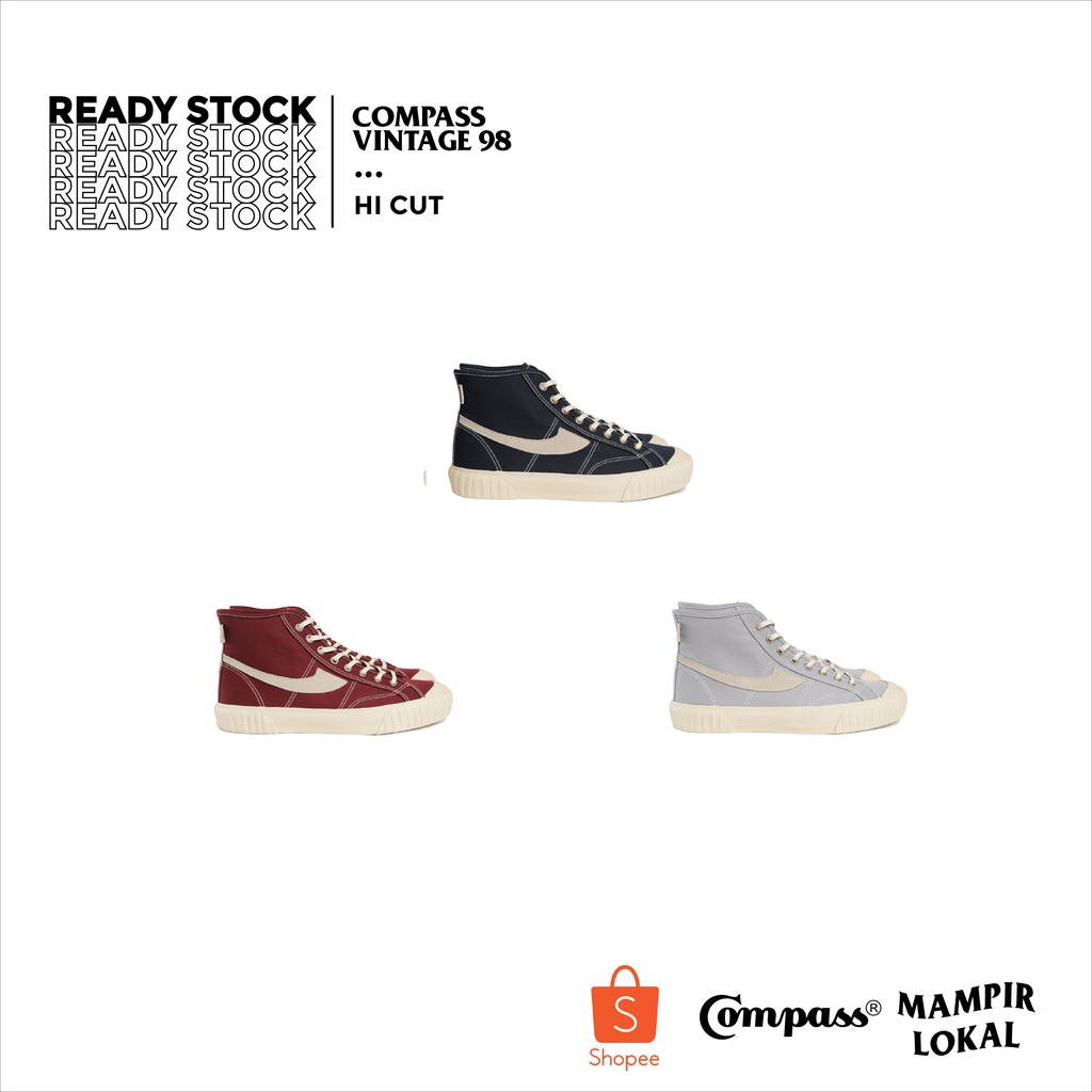 Sepatu Compass Vintage 98 Hi // Navy // Grey // Maroon //