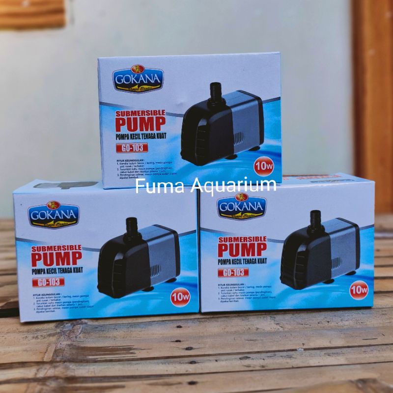 GOKANA GO-103 Pompa Aquarium Kolam Hidroponik 10watt Naik 1,7m Water Pump Power Head Submersible