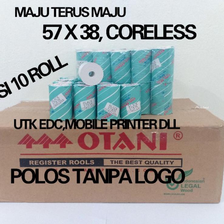 

Update - Kertas Thermal EDC & Mobile Printer,57x38 CORELESS,1Pack isi 10Roll, Merk Otani ~