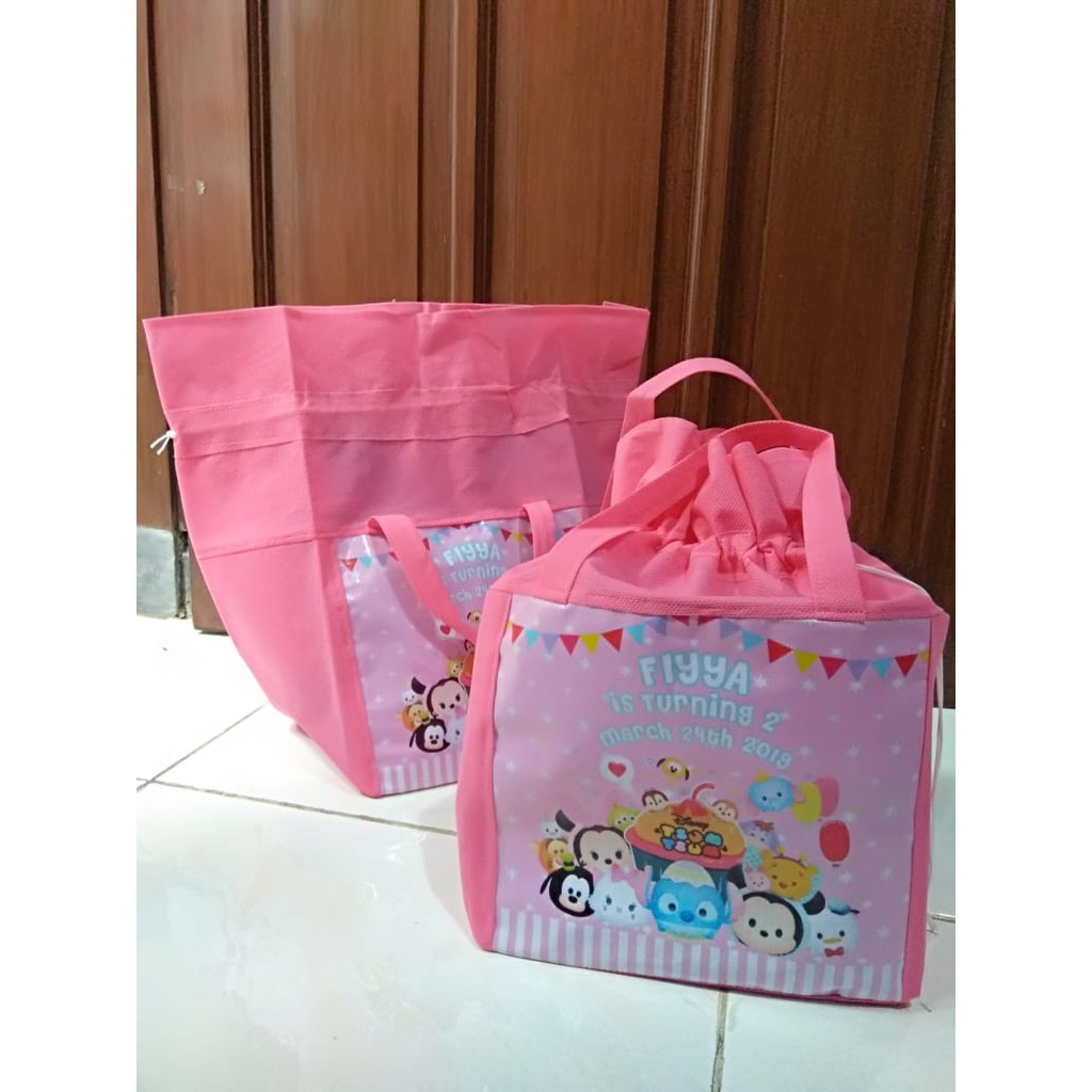 TAS Spunbond SERUT V18 CUSTOM souvenir ulang tahun anak goodie bag ulang tahun goody ultah MURAH-6