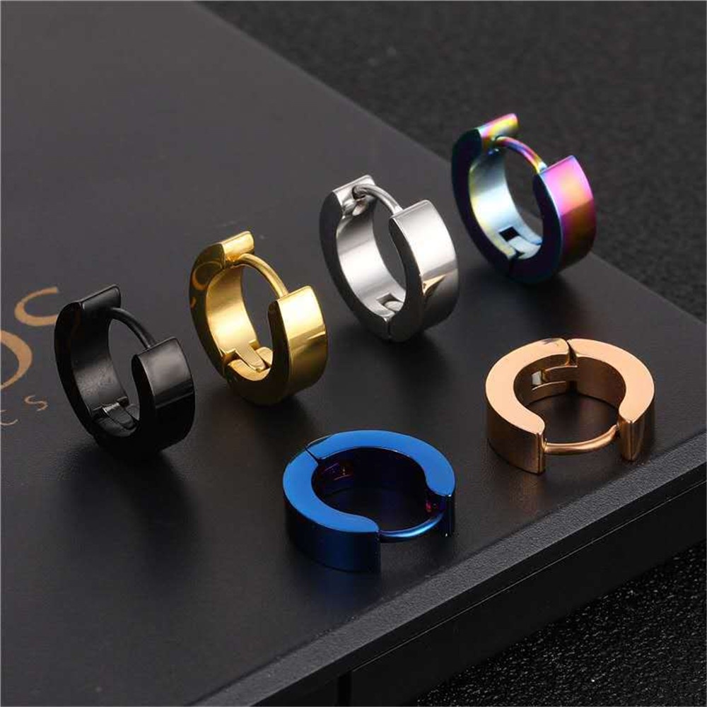 【COD Tangding】1PC Men Titanium Steel Earring Retro Hip Hop Earstuds Fashion Accessories Jewelry