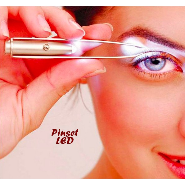 Pinset LED  utk merapikan bulu alis, dilengkapi lampu LED - CS SMART