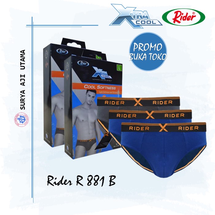 Celana Dalam Pria Rider XtraCool R 881 B Mini Brief isi 3 Pcs