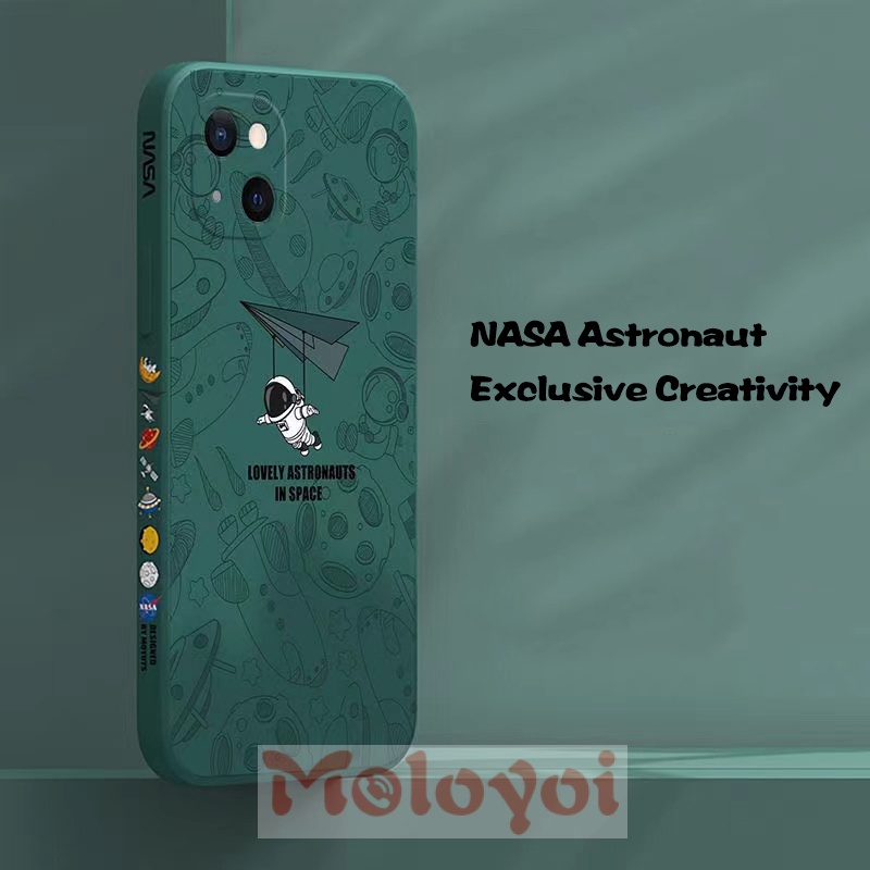 Soft Case Tpu Motif Nasa Astronot Luar Angkasa Untuk Iphone Xr 6 6s 7 8 Plus 11 13 12 Pro Max Se 2020 X Xs Max