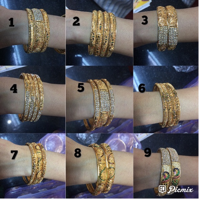 Gelang dubai ethnik etnik india tidak luntur emas mas bangle