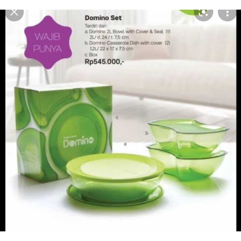 Domino set tupperware / wadah saji makanan tupperware / tupperware crystal mewah dan elegan tupperwr