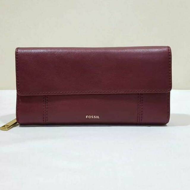 Fossil Jori Flap Wallet Cabernet Original