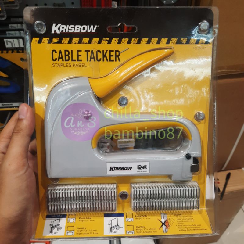 

Stapler Cable Tacker Staples Tembak Untuk Kabel Stapler Gun Krisbow