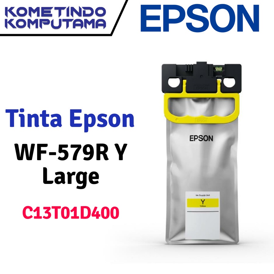 T01D Yellow LARGE Tinta Epson Kuning WorkForce Pro WF-C579R 100% ORIGINAL C13T01D400