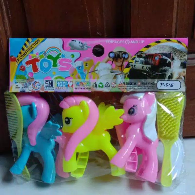 mainan anak murah kuda poni set isi 3