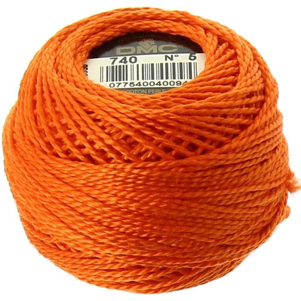 Benang Sulam DMC Art 116 Cotton Perle Pearl Ball Size 5 Kode 740