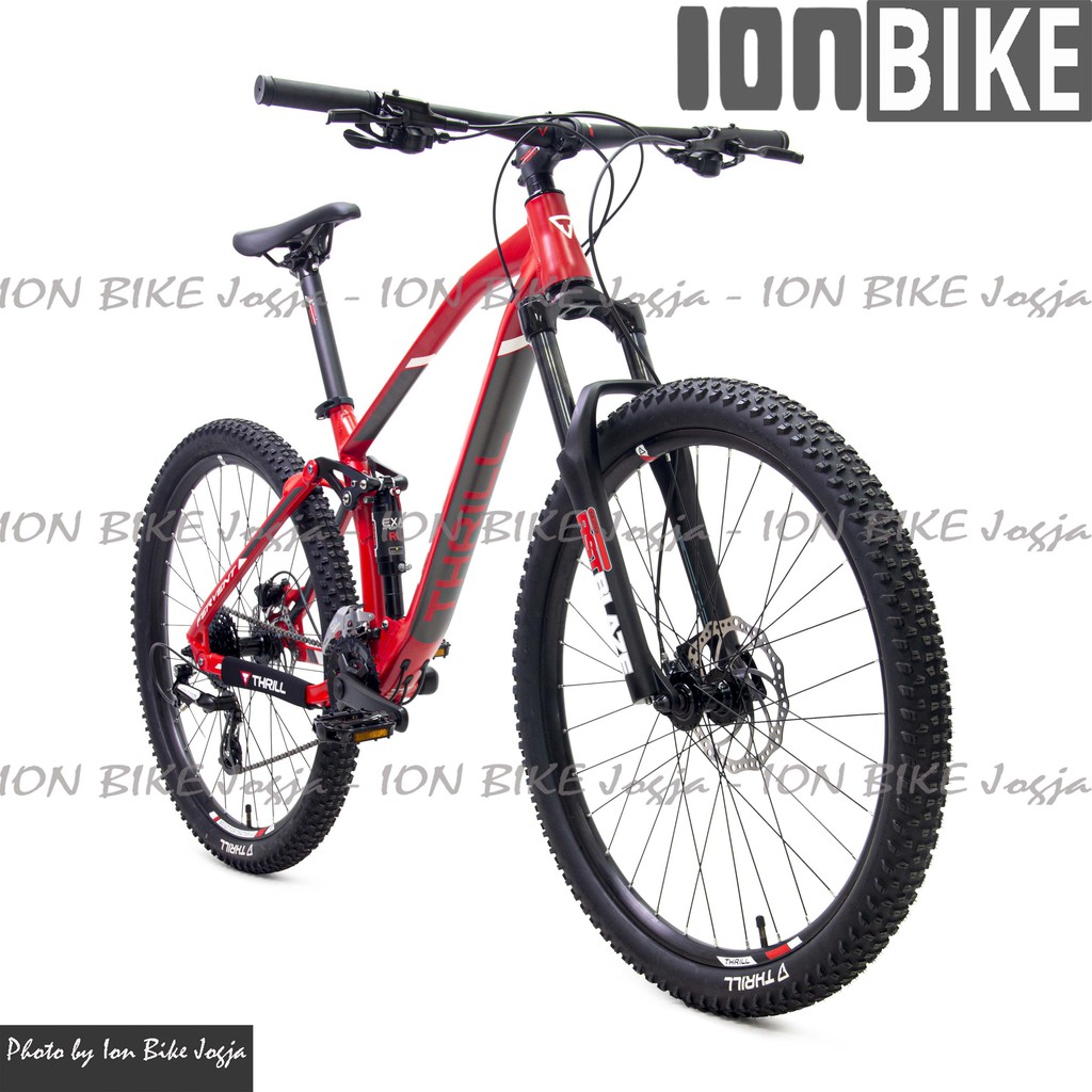 MTB 27.5 Thrill Fervent 3.0 T120 Red White - sepeda gunung full suspensi Fervent 3 T 120 air murah