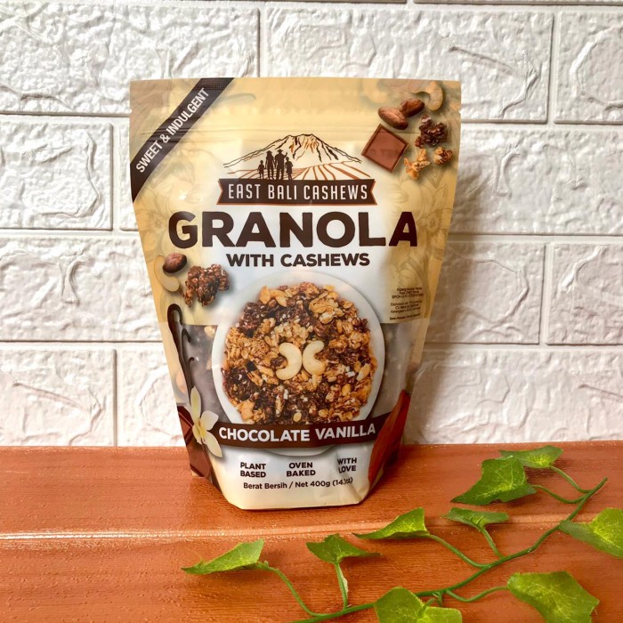 

Jual East Bali Cashews Granola Chocolate Vanilla 400Gr