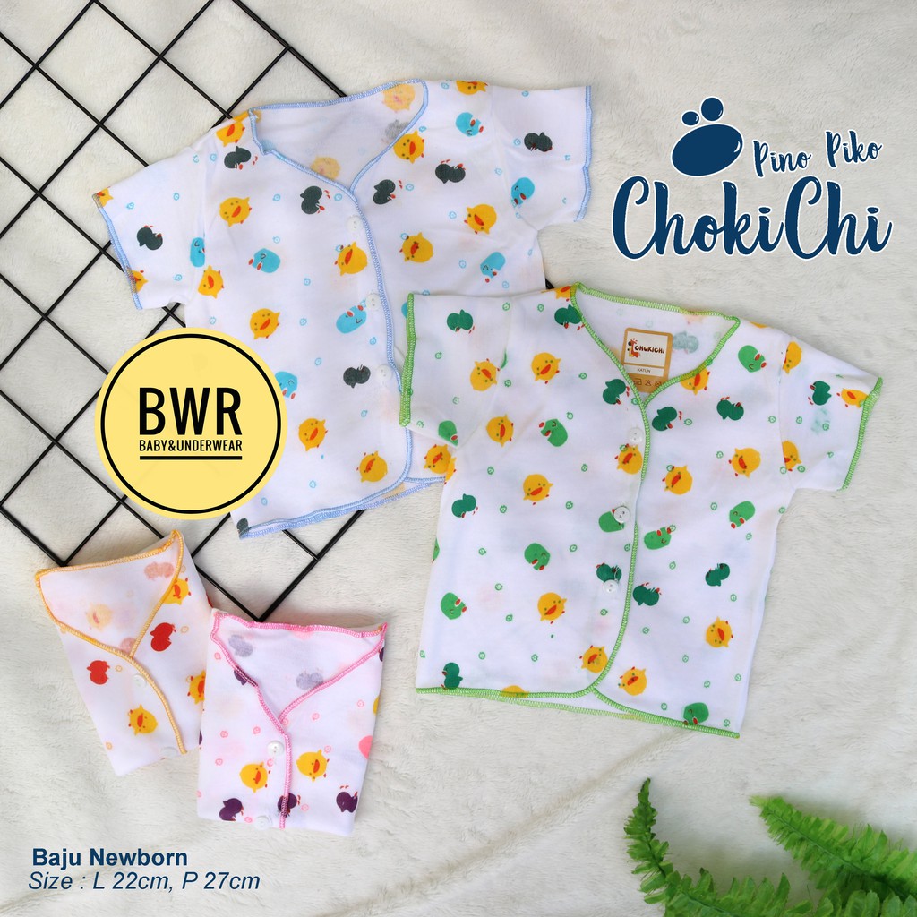 Baju Bayi Chokichi PINO PIKO PENDEK | Baju Anak Bayi Newborn Dasar Putih Pakaian Bayi Murah - Bwr