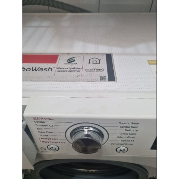 mesin cuci LG 7kg front loading steam FC1207S5W