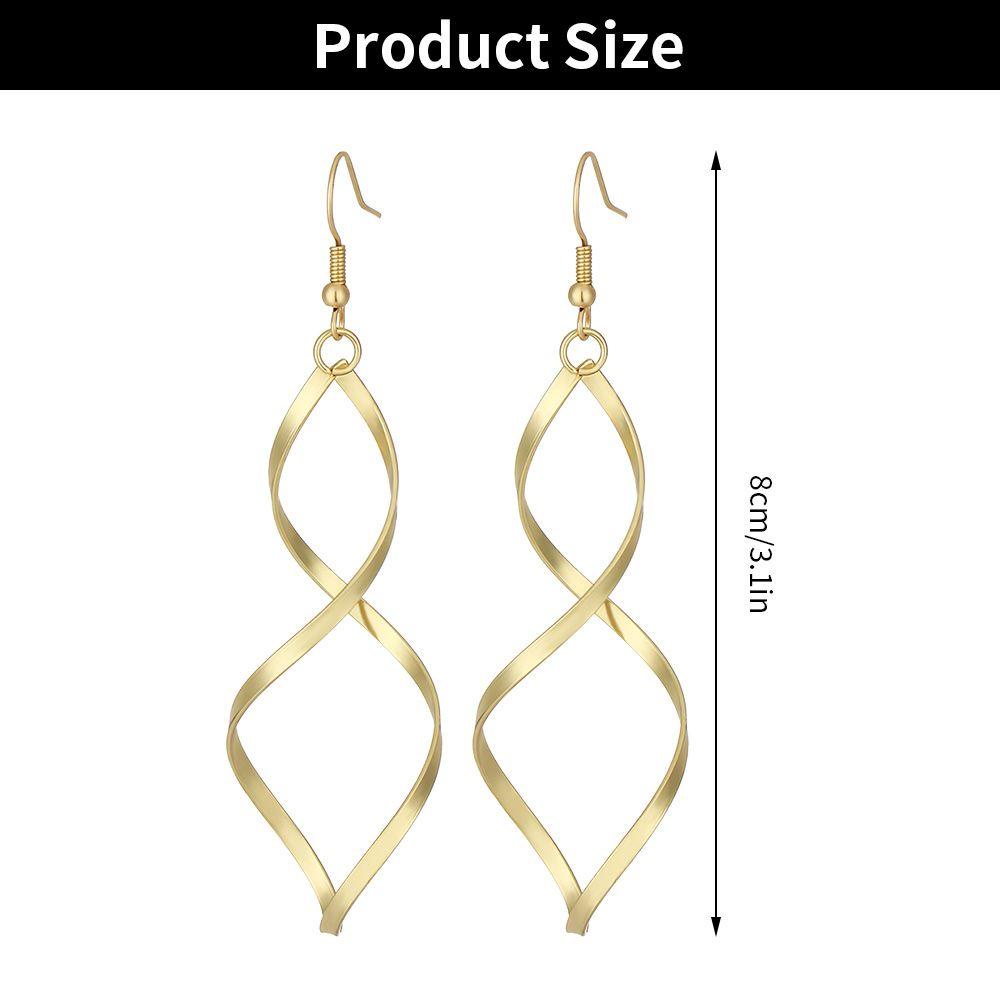 Preva Anting Juntai Anting Statement Wave Drop Earrings Anting Twist Anting Panjang