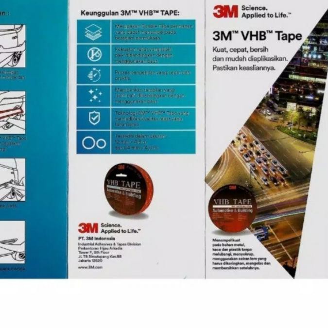 

(kode-491) DOUBLE TAPE 3M VHB 12 MM X 4.5 METER ASLI ORIGINAL #