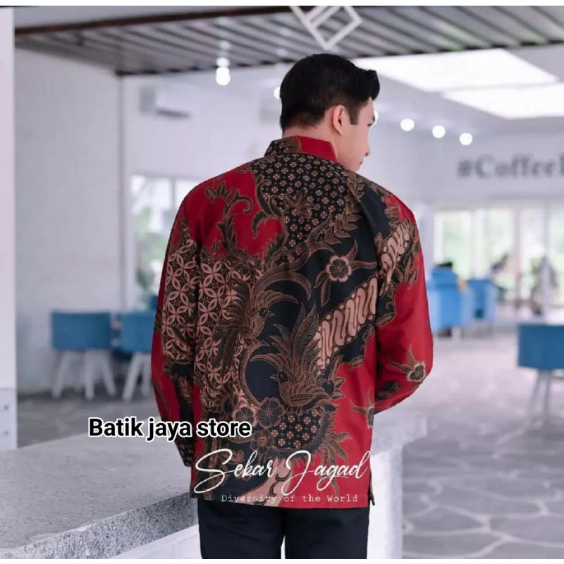 Batik Pria Lengan Panjang BATIK JAYA STORE HRB026 motif KERATONAN Kode 002 size M L XL XXL Reguler