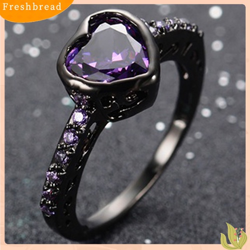 Fresh| Cincin Lapis Emas Hitam Aksen Zircon Untuk Wanita