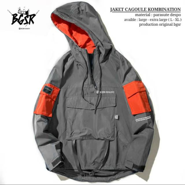 Jaket Cagoule Hoodie Pria Original BGSR Terbaik Terlaris