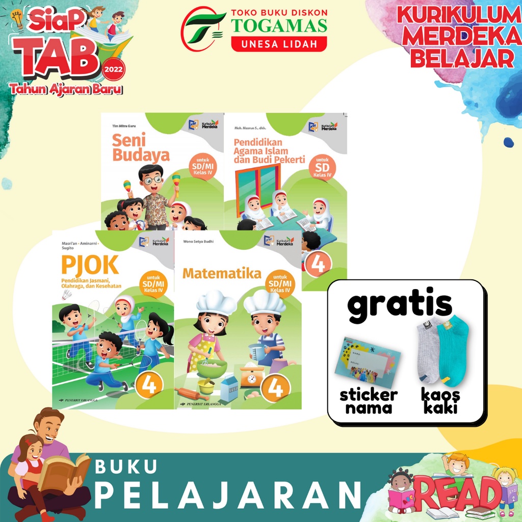 MATEMATIKA / PENDIDIKAN AGAMA ISLAM / SENI BUDAYA SD /MI IV JL4 KURIKULUM MERDEKA PRINT DIGITAL
