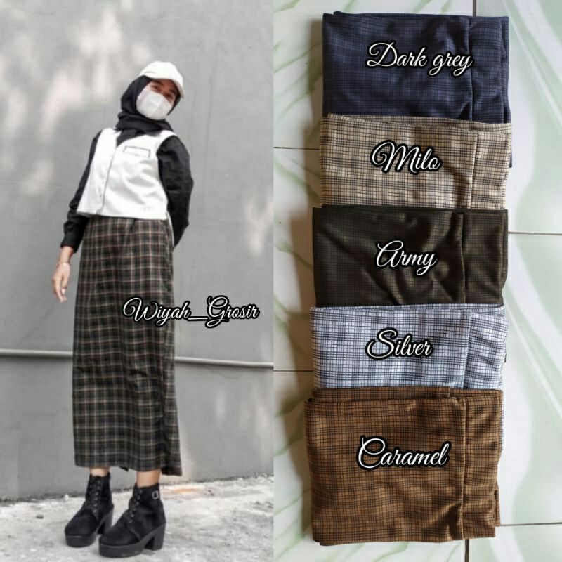 Rok korean style 2021/Rok span tartan/Rok kotak kotak
