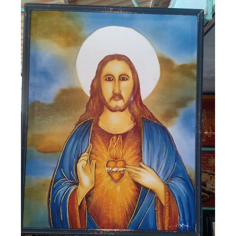 Lukisan Batik Yesus 90x70