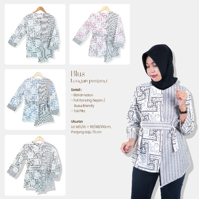 Blus Batik Wanita Lengan Panjang Murah - Naira Batik