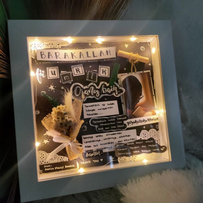 [20x20] 3D Bingkai ucapan custom kado ultah anniversary wedding graduation handmade