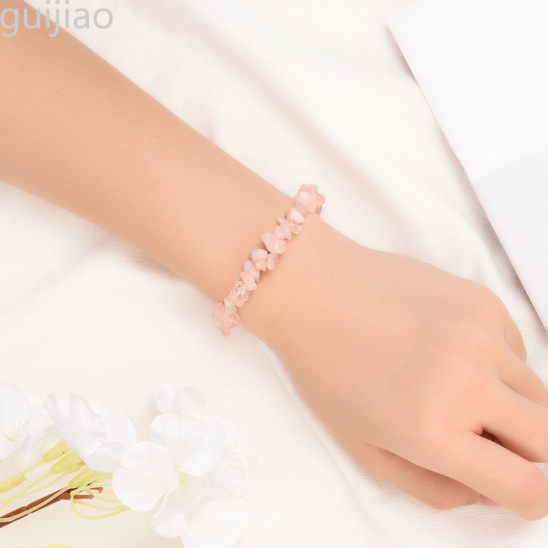 Gelang Kristal Kuarsa Rose Quartz Reiki Untuk Penyembuhan