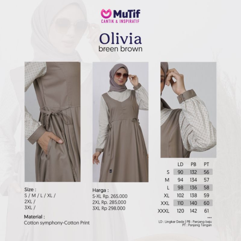 SIAP KIRIM//TERBARU Gamis Mutif Olivia Breen Brown