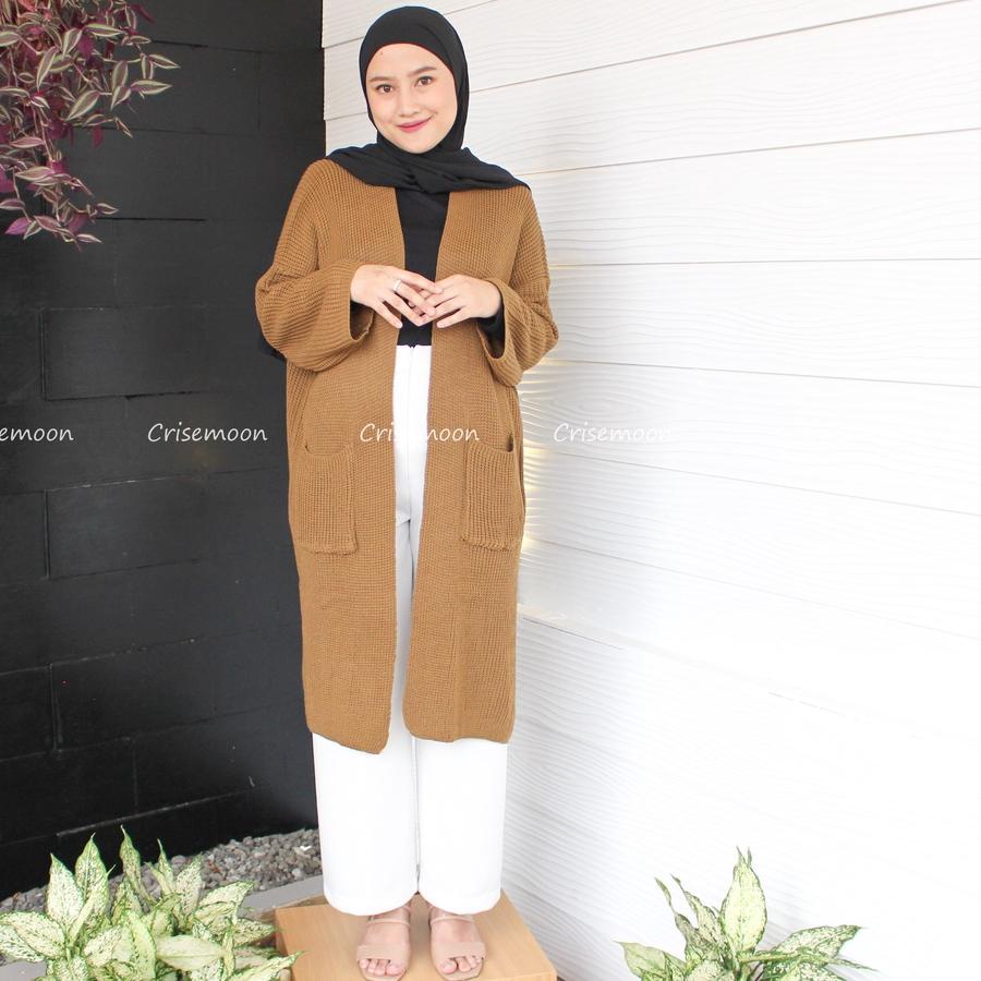 ☄ Long cardigan rajut oversize / cardigan Rajut panjang / Cardigan Rajut Longcardy Oversize Tebal ←
