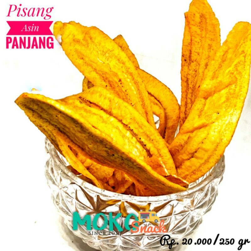 

Kripik Pisang Panjang Asin | Kemasan 250 gr | Snack Kiloan