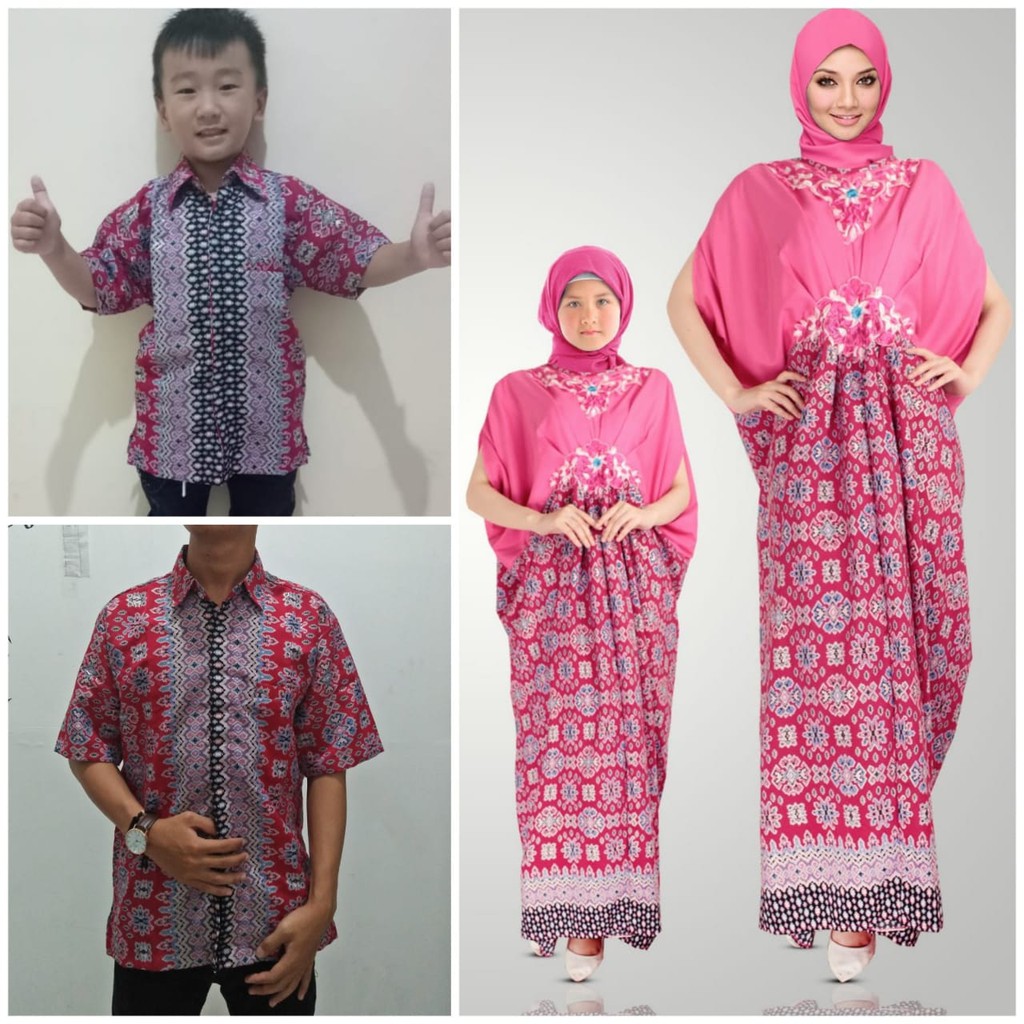 Couple Family Kaftan Windy Dan Kemeja Batik Anak Ayah