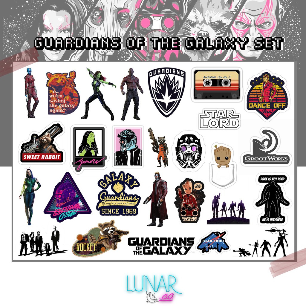 Guardians Of The Galaxy Set Tumblr Sticker Stiker Tumblr