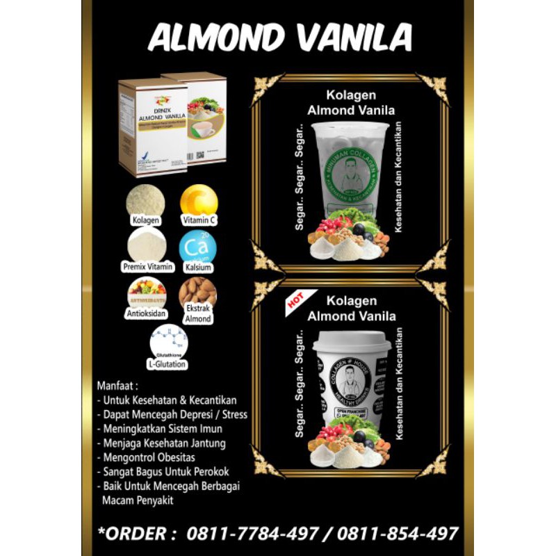 

KOPI DENGAN KOLAGEN RASA ALMOND VANILLA