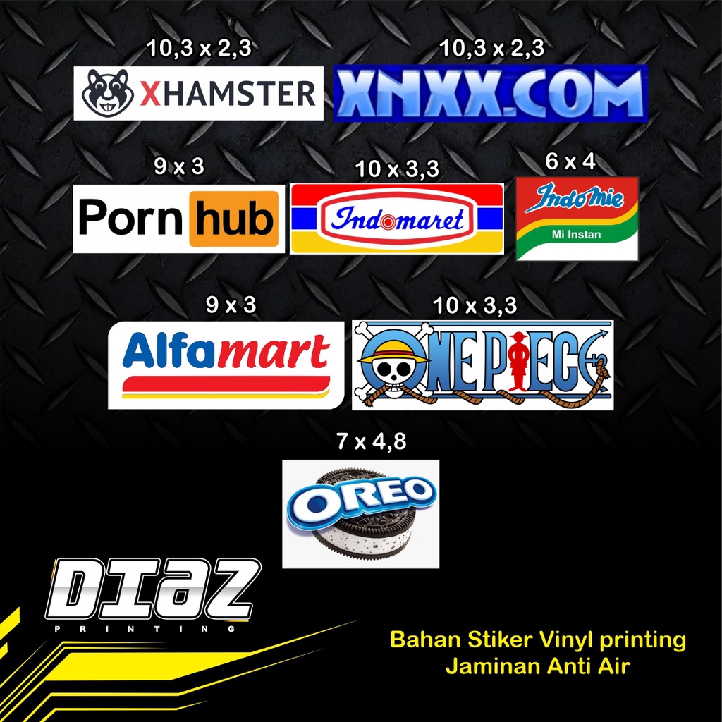 Stiker Motor Indomie Alfamart PornHun Xhamster (bijian atau satuan) Murah