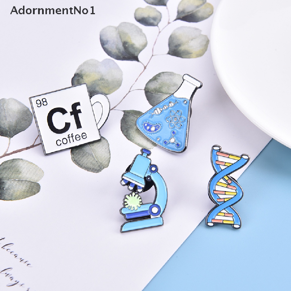 [AdornmentNo1] Science Enamel Pin Microscope Chemical Molecular DNA Biological Metal Brooches [new]