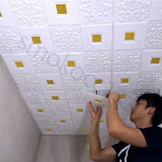 Wallpaper Dinding 3D Foam Motif Batik Wallsticker, Ukuran 35X35CM • High Quality