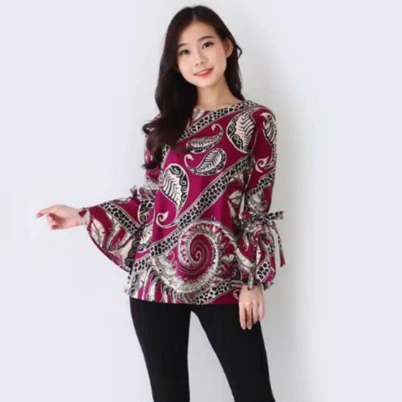 ATASAN BATIK WANITA A021-482 - BAHAN BATIK STRETCH